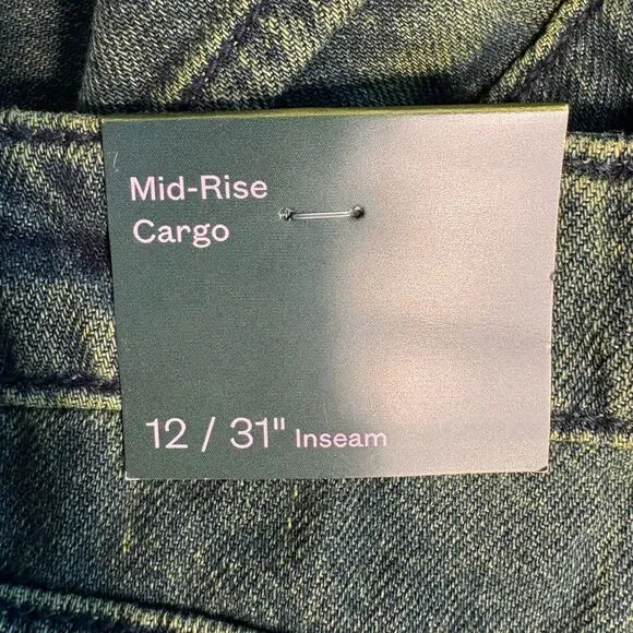 Wild Fable Mid Rise Baggy Cargo Pants Green Size 12 NWT Utility Wide Leg - Picture 10 of 10